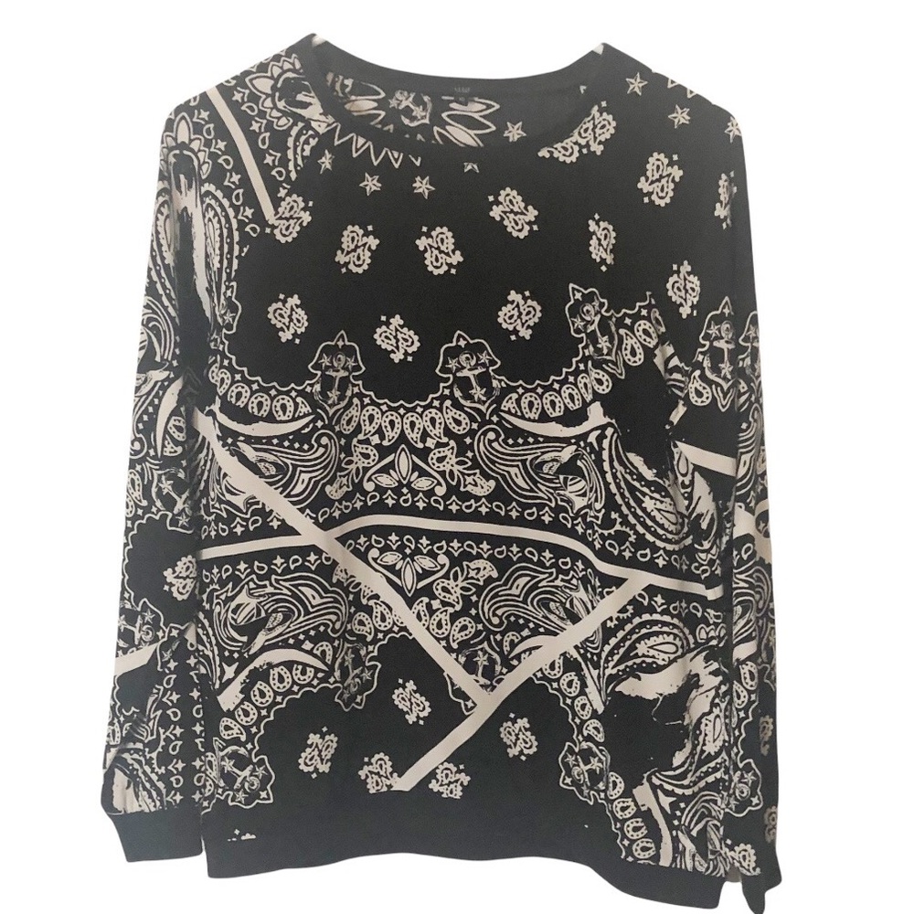 TIBI rare bandana nautical paisley print 100% silk banded  blouse‎ XS